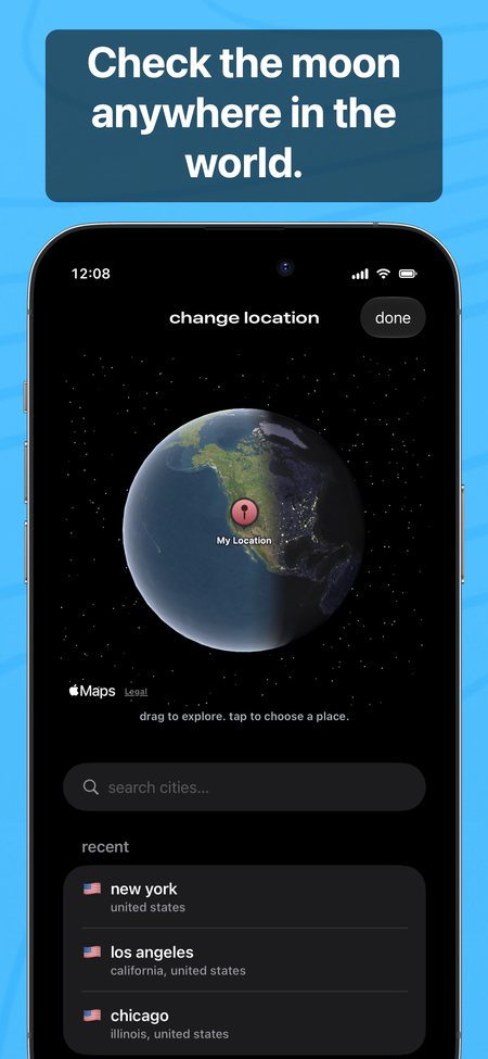 Check the moon anywhere in the world.