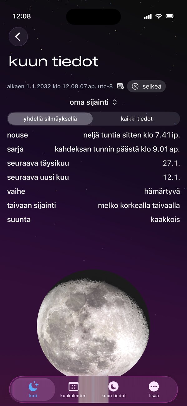 Älä koskaan missaa kuunnousua.