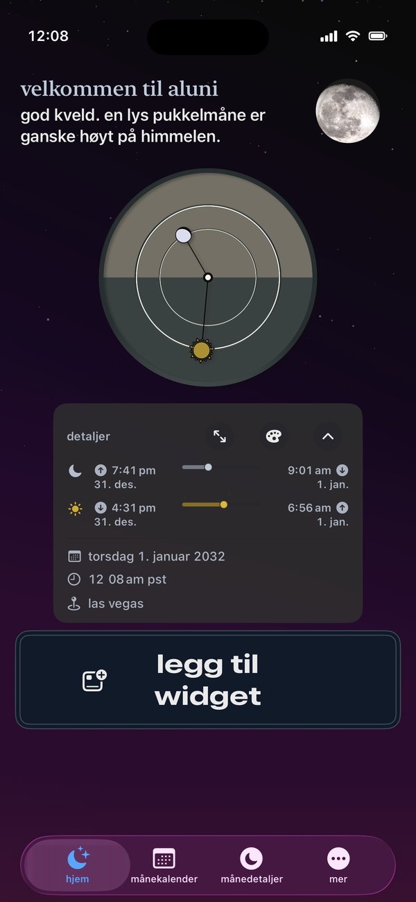 Når går månen opp i kveld?