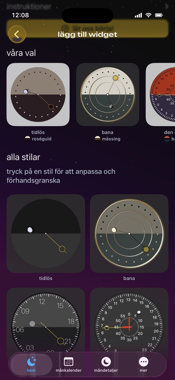 En vacker widget på hemskärmen.